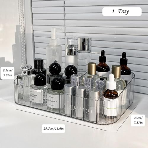 Cendray Makeup Organizer with Drawers, Stackable Clear Tray – Large Cosmetic Storage