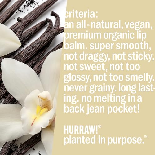 Hurraw! Vanilla Bean Lip Balm 2 Pack - Organic Vegan & Cruelty-Free