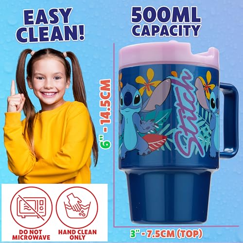 Get Trend Disney Stitch Kids Water Bottle with Straw - 16.9 oz BPA Free