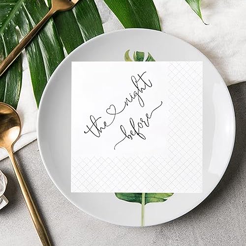 Geloar The Night Before Rehearsal Dinner Cocktail Napkins - 50 Pack, 2-Ply, 5x5 Inches