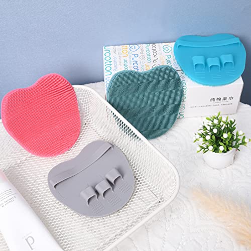 HOMMIESAFE Silicone Body Exfoliating Shower Brush - 4 Pack Scrubber Set