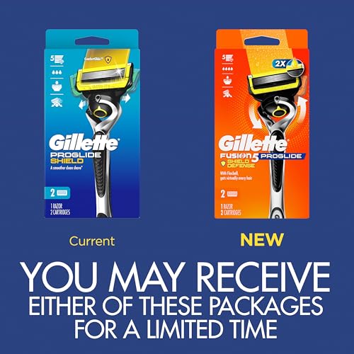Gillette ProGlide Shield Men's Razor with FlexBall Handle & 2 Blade Refills
