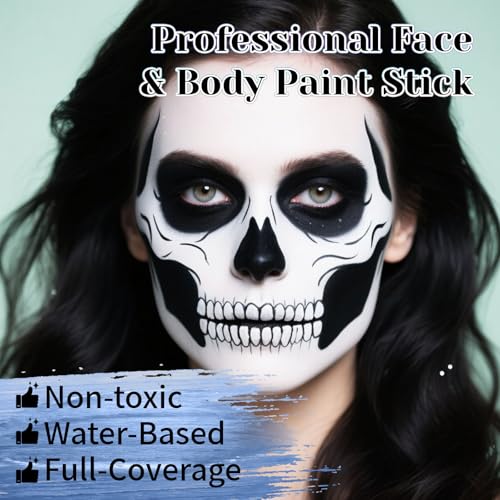 YBUETE Professional Face and Body Paint Stick Set for Halloween Cosplay