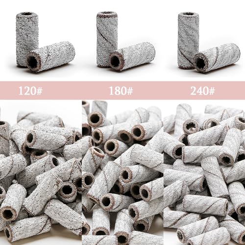 100PCS 120 Grit Nail Drill Bits with Mandrel for Acrylic Nails
