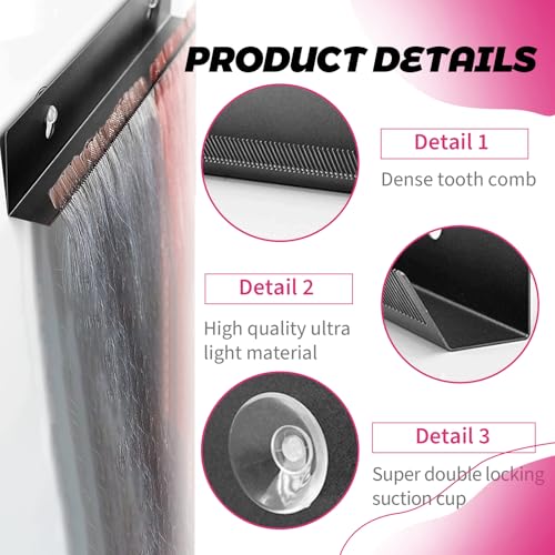 Stainless Steel Hair Extension Holder Display Stand with Suction Cups for Clip-In & Tape-In Extensions