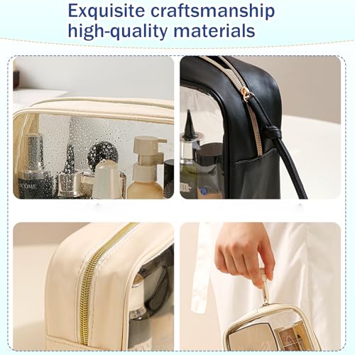 3-Piece Waterproof Travel Makeup Bag Set - Large, Medium, Small