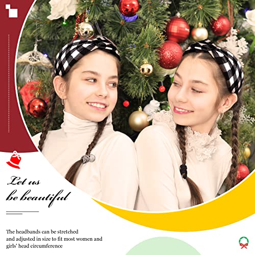 9 Pcs Christmas Twisted Headbands - Wide Elastic Holiday Hair Accessories