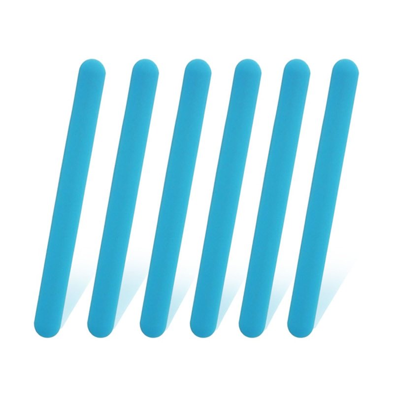 6 PCS Reusable Silicone Stirring Stick, Silicones Stirrings Sticks, Blue Reusable Silicone Wax Stick Popsicle Sticks Tools, for DIY Crafts, Resin, Liquid, Paint