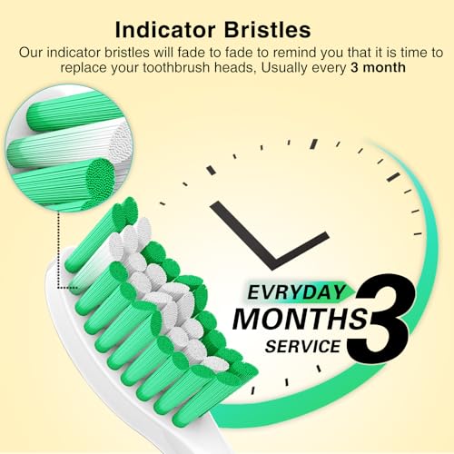 Aoremon Sonicare E-Series Replacement Toothbrush Heads, Green - 6 Pack