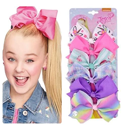JoJo Siwa Rainbow Knot Hair Clips - Set of 6 Kids Hair Accessories