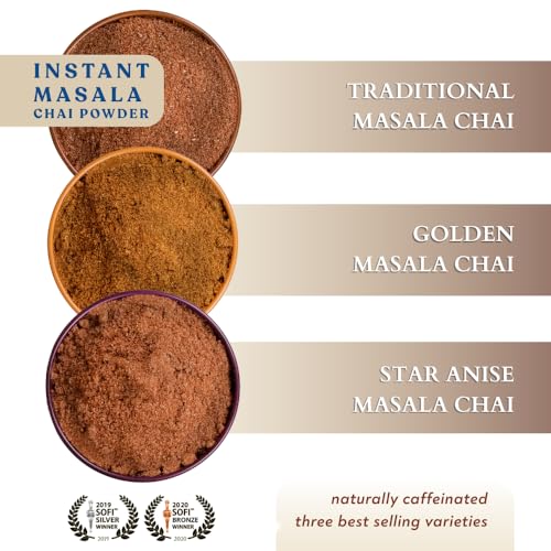 Blue Lotus Chai Horizon Collection Variety Box - 50 Cups of Instant Masala Chai