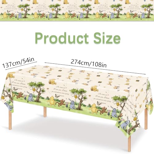 Vintage Bear Table Cloths - 3 Pack for Baby Shower & Birthday