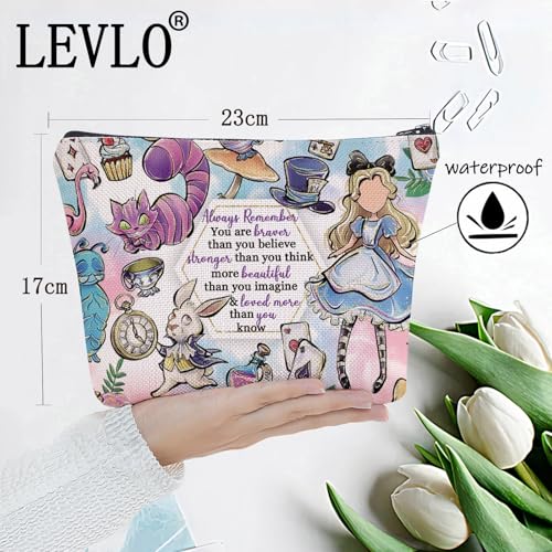 Alice in Wonderland Cosmetic Bag - Inspirational Fairy Tale Makeup Pouch