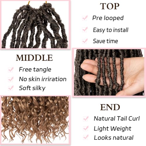 XTREND 10 Inch Faux Locs Crochet Hair, Pre-looped Goddess Locs - 7 Packs