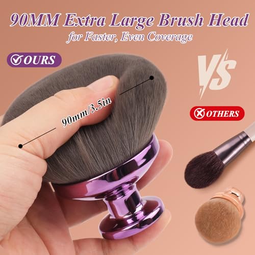 GloréBrochas 90MM Kabuki Self Tanner Brush - Purple Body Makeup Applicator