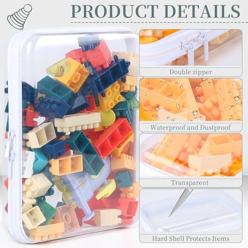 YOPCDJ Large Clear Hard Shell Zipper Case - 3 Pack Waterproof Pouches