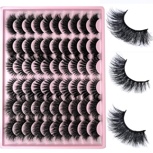 loladook 30 Pairs Faux Mink Full Strip Lashes - Wispy Cat Eye