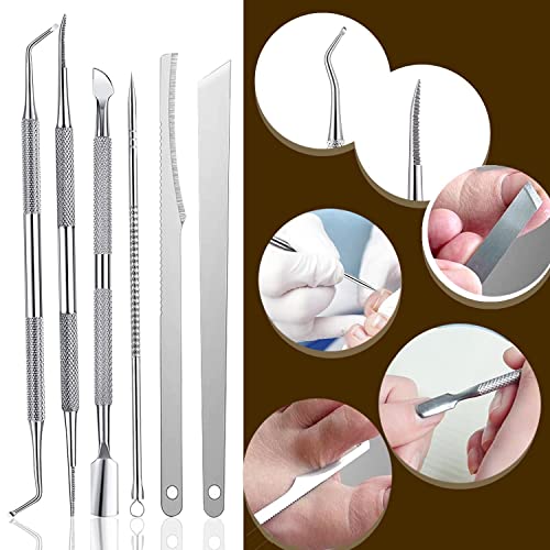 7-Pack Professional Ingrown Toenail Tool Set - Stainless Steel Pedicure Kit