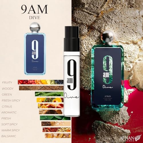 Afnan 9 Series Perfume Discovery Set - 5 Miniature Fragrances, Unisex, 2ml Vials