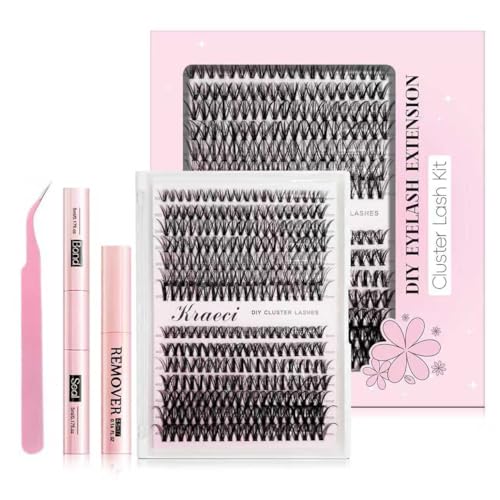 Kraeci DIY Lash Extension Kit - 280 Clusters, 9-16mm, Bond & Seal