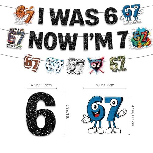 67 Birthday Decorations Set with Banner, Cake & Cupcake Toppers
