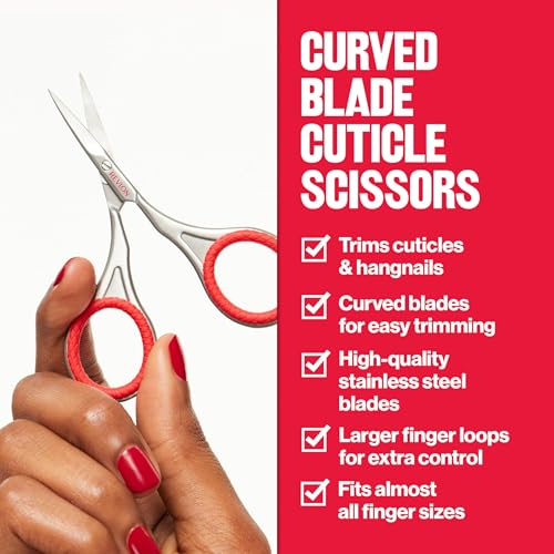 Revlon Nail Scissors Curved Blade 1 Pack Stainless Steel Precision Nail Tool