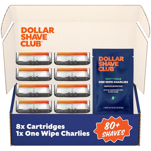Dollar Shave Club 6-Blade Razor Refills - 8 Pack with Precision Trimmer