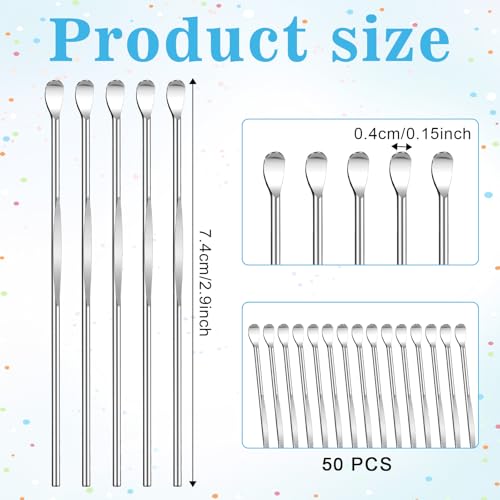 50 Pcs Stainless Steel Ear Spoon Set - Safe, Reusable Ear Wax Removal Tools