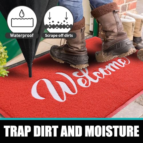 T.HENV Waterproof Christmas Door Mat - All-Season 32x20 Low Profile Entrance Mat