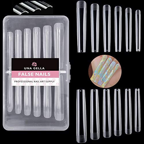 UNA GELLA Extra Long Square Gel Nail Tips - 120pcs Z-Long