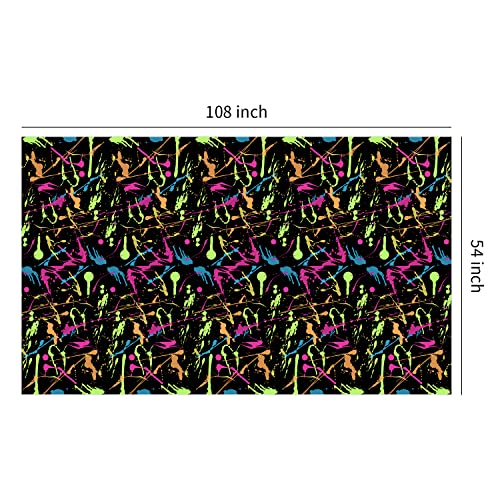 Neon Glow Tablecloths for Parties - 4 Pack, 54x108in