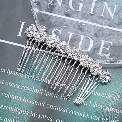 Silver Crystal Bridal Hair Comb Wedding Headpiece for Bride & Bridesmaids