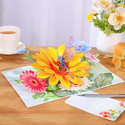 3D Rainbow Dragonfly Pop-Up Card - Perfect Gift for All Occasions