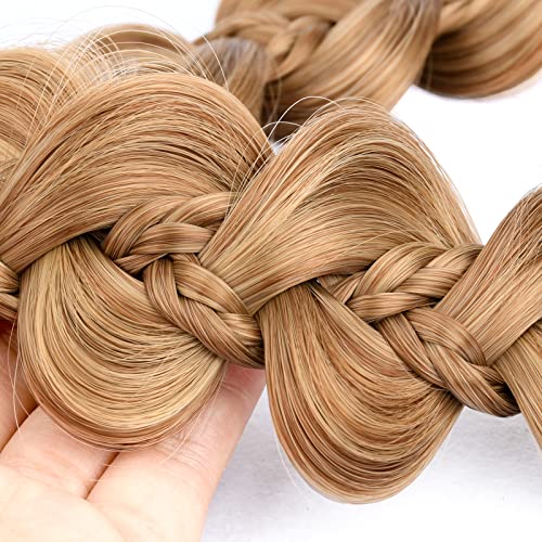 DIGUAN 5-Strand Braided Headband, Synthetic Plaited Hairpiece - Caramel Brown