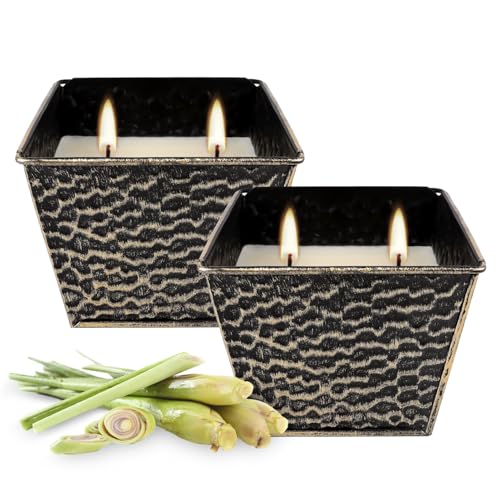 Citronella Candles 2-Pack - 12oz Scented for Indoor & Outdoor Use