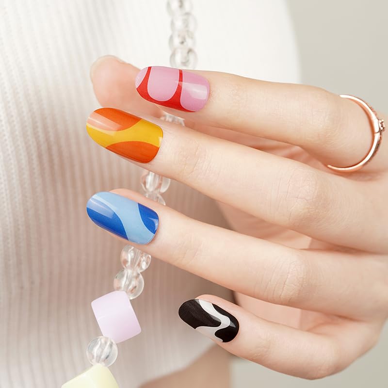 Adora Couture M Tropidelic Semi Cured Gel Nail Strips Kit with 30 Pieces, UV Light Required
