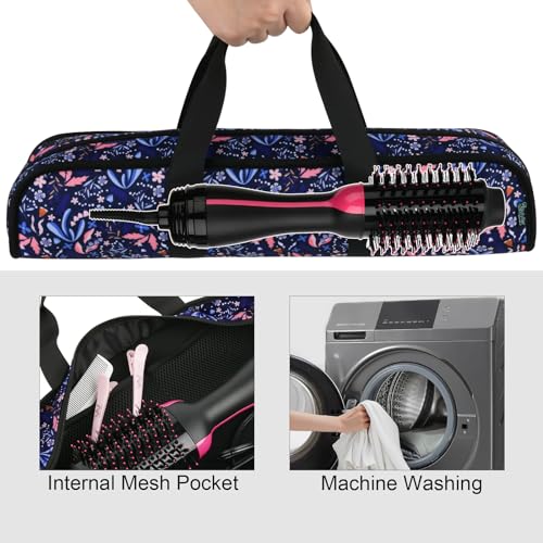 Beautyflier Travel Case for Hot Air Brush & Hair Dryer - Floral Canvas Bag
