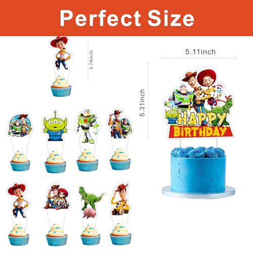 25Pcs Cartoon Wizard Theme Cupcake Toppers for Birthday Parties