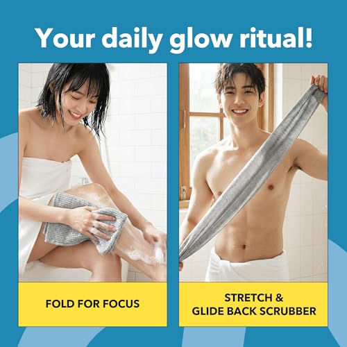 K-jumma Wonder-Loop Exfoliating Back Scrubber - Korean Dual-Grit Towel