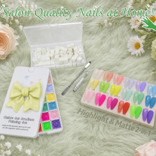 18-Color Gradient Gel Nail Polish Palette Kit for Ombre Nail Art