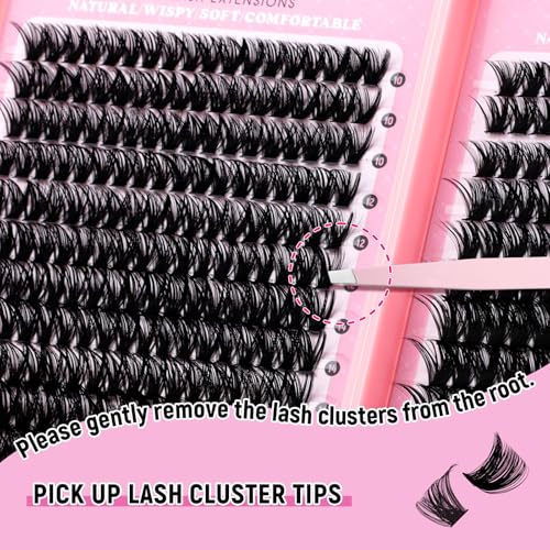 FADLASH 60D+80D/100D Lash Clusters Kit 10-18mm with Bond & Tweezers