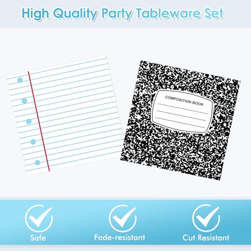 Back to School Party Decorations Set - 40PCS Paper Plates & Napkins