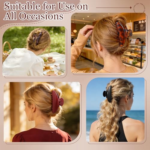HairChrysm 4-Pack Large Acrylic Claw Clips for Thick and Fine Hair