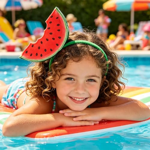 Green Watermelon Headband - Cute Fruit Hair Bopper for Summer Parties