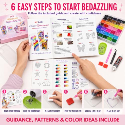 Breecasa Bedazzling Kit for Beginners with 40 Colors of 3mm Rhinestones