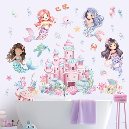 Mermaid Wall Decals - Under The Sea Ocean Castle Stickers