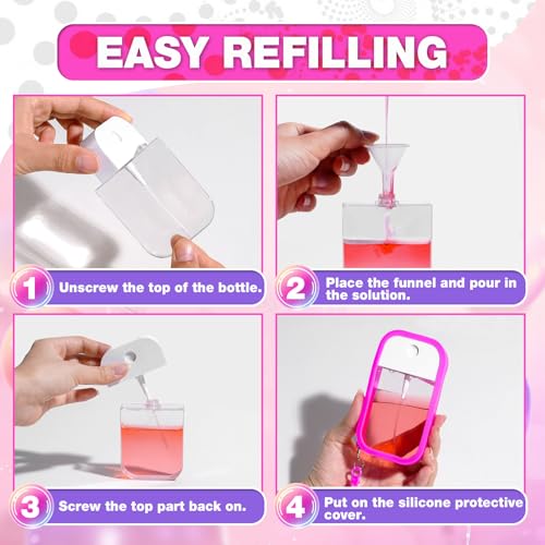 6 PCS Portable Silicone Case Spray Bottles - 50 ML Refillable Travel Containers
