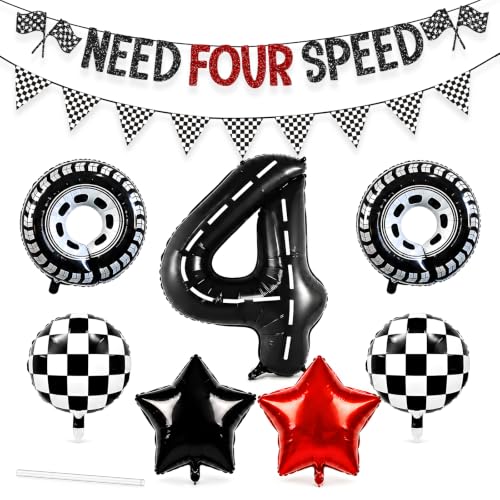 Need Four Speed Balloon & Banner Set for 4th Birthday Party