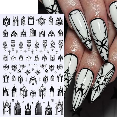 Gothic Nail Stickers - 7 Sheets Self-Adhesive Halloween Designs