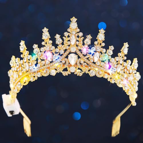 Brishow Light Up Tiara Crown for Women - Crystal Headband